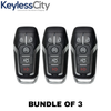 3 X 2013-2018 Ford / 5-Button Smart Key SHELL For M3N-A2C31243800, M3N-A2C31243300 (AFTERMARKET) (Bundle of 3)