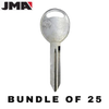25 X Chrysler / Dodge / Jeep Y159 / P1795 Metal Key Blank (JMA CHR-15E) (BUNDLE OF 25)
