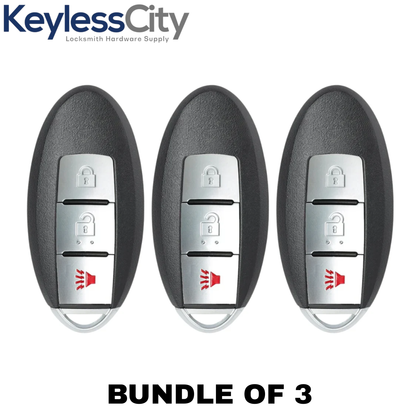 3 X 2011-2018 Nissan / 3-Button Smart Key Shell / CWTWB1U808 (AFTERMARKET) (Bundle of 3)
