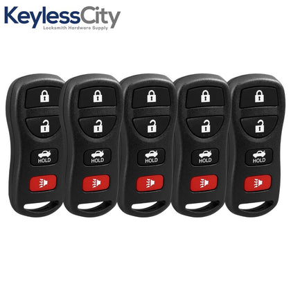 5 X 2002-2017 Nissan / Infiniti / 4-Button Keyless Entry Remote / KBRASTU15 (AFTERMARKET) (BUNDLE OF 5)