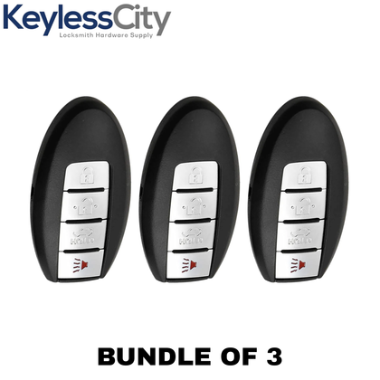 3 X 2013-2019 Nissan / 4-Button Smart Key SHELL / KR5S180144014 (AFTERMARKET) (Bundle of 3)