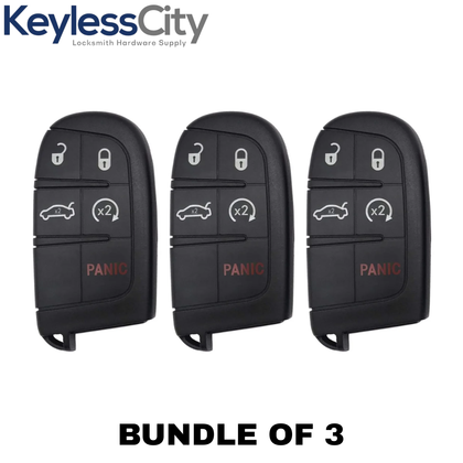 3 X 2011-2019 Dodge Chrysler Jeep / 5-Button Smart Key SHELL For M3N-40821302 (AFTERMARKET) (Bundle of 3)