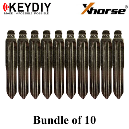 10 X KEYDIY - HY14 - Flip Key Blade - #15 - For Xhorse / Keydiy Universal Remote Flip Keys (Bundle of 10)