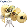 Schlage High Safety Tubular Mortise Cylinder Door Knob Lock - Polished Brass
