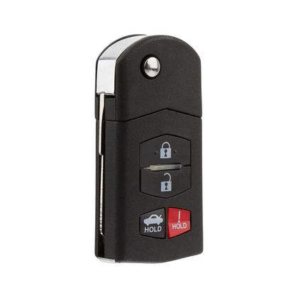 2006-2015 Mazda / 4-Button Flip Key / PN: BBM4-67-5RY / BGBX1T478SKE125-01 (AFTERMARKET)