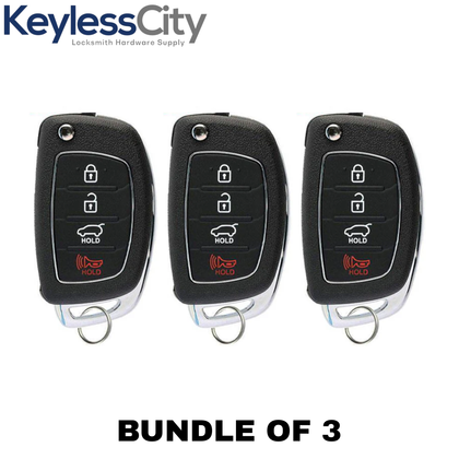3 X 2013-2016 Hyundai Santa Fe / 4-Button Flip Key SHELL / TQ8-RKE-3F04 (AFTERMARKET) (Bundle of 3)