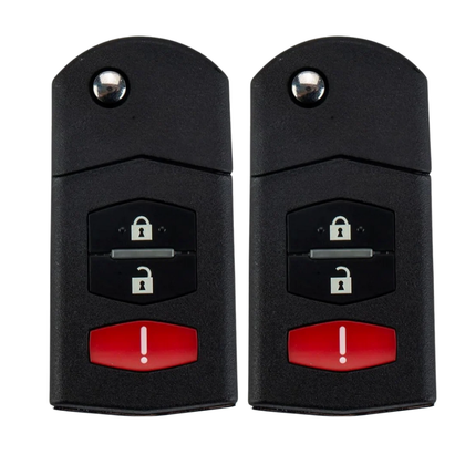 2 X 2006-2015 Mazda / 3-Button Flip Key / PN: CC43-67-5RYC / BGBX1T478SKE125-01 (AFTERMARKET) (BUNDLE OF 2)