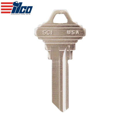 25 X Ilco - SC1-NP SCHLAGE Key Blank (BUNDLE OF 25)