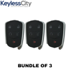 3 X 2015-2019 Cadillac / 5-Button Smart Key SHELL For HYQ2AB, HYQ2EB (AFTERMARKET) (Bundle of 3)
