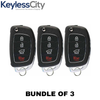3 X 2015-2019 Hyundai Sonata 4-Button Flip Key SHELL For TQ8-RKE-4F16 / TQ8-RKE-4F25 (AFTERMARKET) (Bundle of 3)