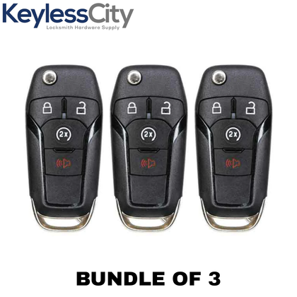 3 X 2013-2016 Ford Fusion Flip Key SHELL For N5F-A08TAA W/ Remote Start (AFTERMARKET)(Bundle of 3)