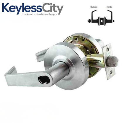 Commercial Lever Set Handle - SFIC IC Core - 2-3/4” Standard Backset - Satin Chrome - Storeroom - Grade 2