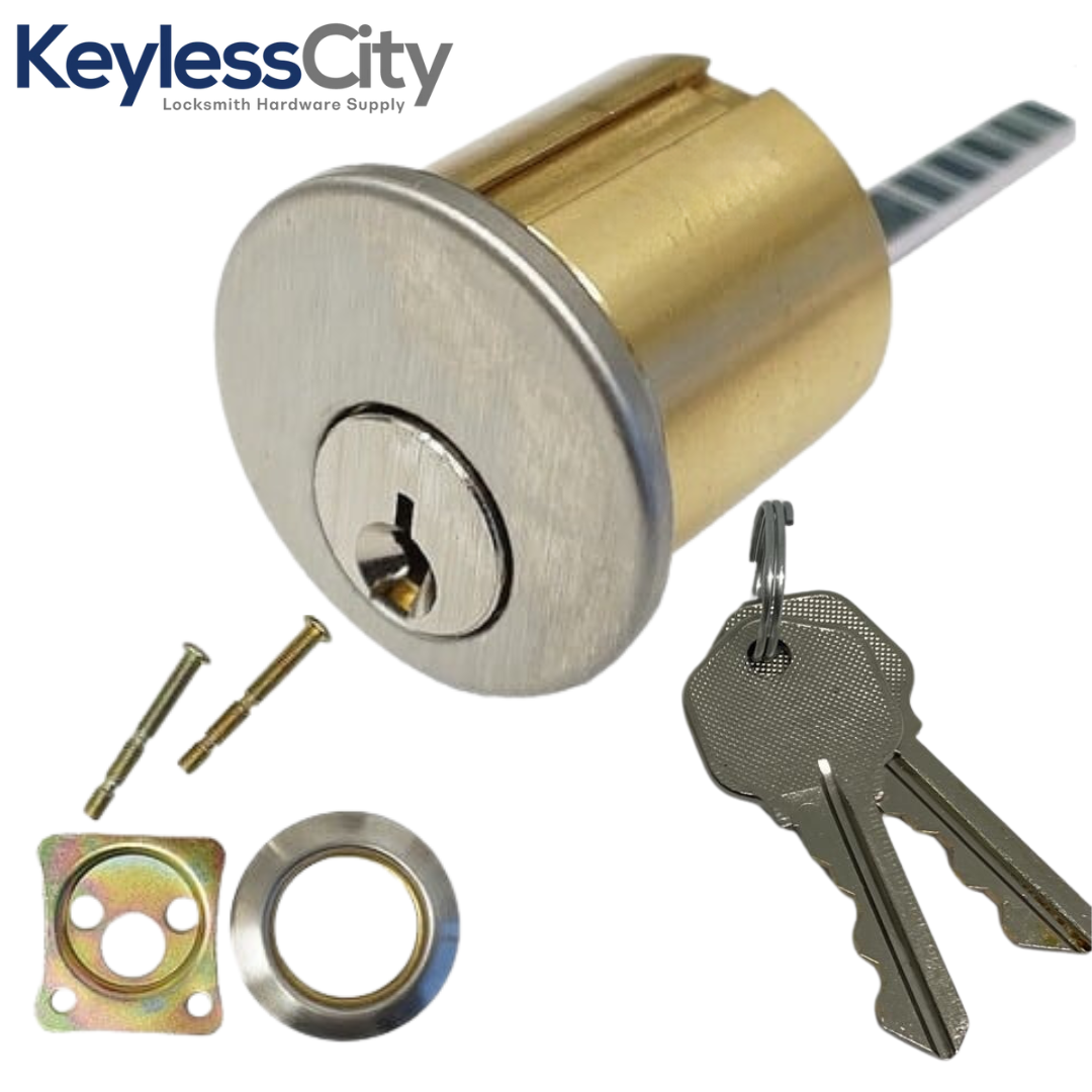 Key Stem Rim Lock Kiwkset keyway Rim Cylinder - 26D - Satin Chrome – Keyless City