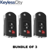 3 X 2006-2015 Mazda / 4-Button Flip Key SHELL For BGBX1T478SKE125-01 (AFTERMARKET) (Bundle of 3)