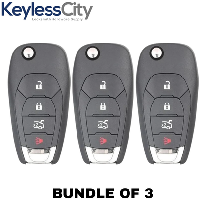 3 X 2016 - 2019 Chevrolet Cruze / 4-Button Flip Key SHELL For LXP-T004 (AFTERMARKET) (Bundle of 3)