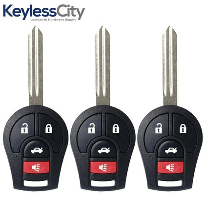 3 X 2003-2019 Nissan / 4-Button Remote Head Key / PN: H0561-3AA0B / CWTWB1U751 / (AFTERMARKET) (BUNDLE OF 3)