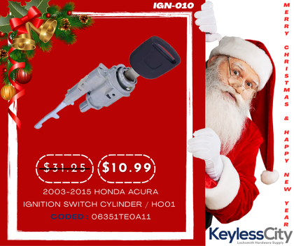 2003-2015 Honda Acura / Ignition Switch Cylinder / Coded / HO01 (AFTERMARKET)