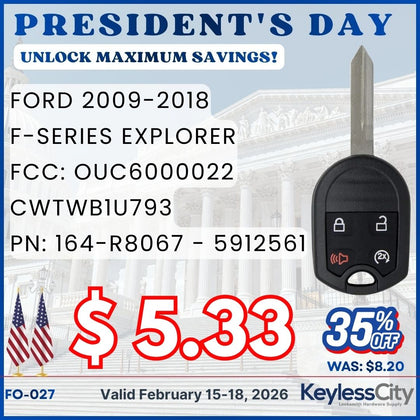 2009-2018 Ford F-Series Explorer / 4-Button Remote Head Key / OUC6000022 / (AFTERMARKET)