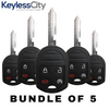 5 X 2009-2018 Ford F-Series Explorer / 4-Button Remote Head Key / OUC6000022 / (AFTERMARKET) (BUNDLE OF 5)