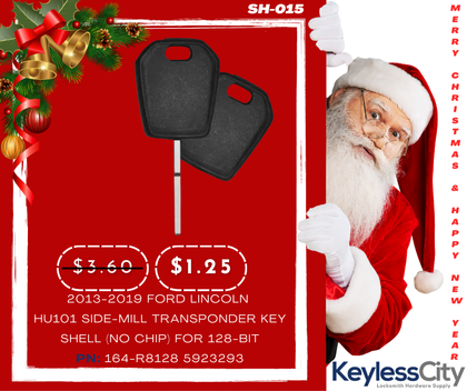 2013-2019 Ford Lincoln HU101 Side-Mill Transponder Key SHELL (No Chip) For 128-Bit (AFTERMARKET)