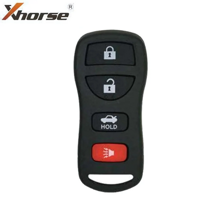 Xhorse - 2nd Generation Nissan Style / 4-Button Universal Keyless Entry Remote for VVDI Key Tool (Wired) / Replacement for XKNI00EN