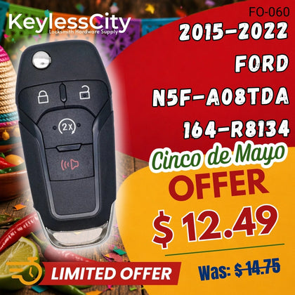 2015-2022 Ford F-Series Raptor Ranger / 4-Button Flip Key / 164-R8134 / N5F-A08TDA (AFTERMARKET)