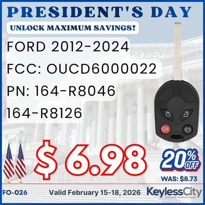 2012-2024 Ford / 4-Button Remote Head Key / OUCD6000022 (AFTERMARKET)