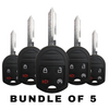 5 X 2009-2018 Ford F-Series Explorer / 4-Button Remote Head Key / OUC6000022 / (AFTERMARKET) (BUNDLE OF 5)