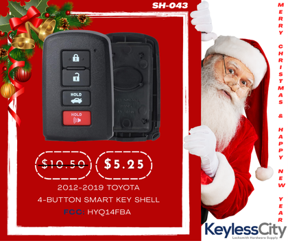2012-2019 Toyota / 4-Button Smart Key SHELL / HYQ14FBA (AFTERMARKET)