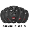 5 X 2007-2017 GM / 5-Button Keyless Entry Remote / PN: 20869057 / OUC60270 OUC60221 (AFTERMARKET) (BUNDLE OF 5)