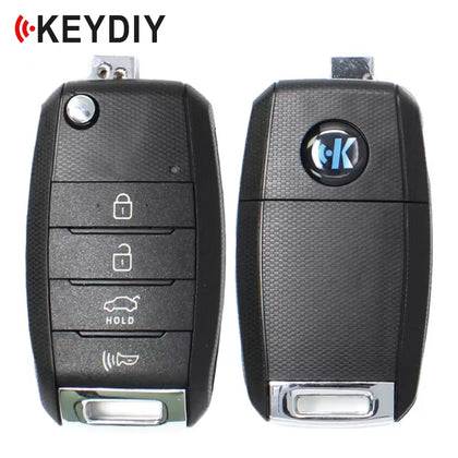 KEYDIY - Kia Style - 4-Button Flip Key Blank - Black (KD-B19-3-1)