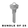 25 X Ilco - KW10-NP TITAN / KWIKSET Key Blank (BUNDLE OF 25)