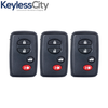 3 X 2009-2014 Toyota / 4-Button Smart Key SHELL / HYQ14AAB (AFTERMARKET) (Bundle of 3)