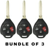 3 X 2007-2010 Toyota Camry Corolla / 4-Button Remote Head Key / 89070-06231 / HYQ12BBY (4D67 Chip) (AFTERMARKET) (BUNDLE OF 3)
