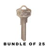 25 X Ilco - KW10-BR TITAN/KWIKSET Key Blank (BUNDLE OF 25)