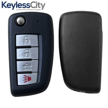2002-2017 Nissan Infiniti / 4-Button Flip Key / NI04 / NEW STYLE / KBRASTU15 / (AFTERMARKET)