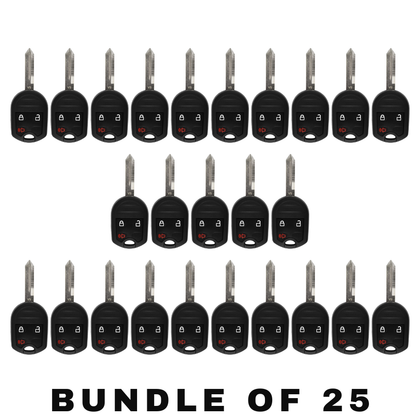 25 X 2011-2019 Ford / 3-Button Remote Head Key Shell / H75 / OUCD6000022 (Bundle of 25)