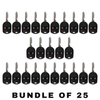 25 X 2011-2019 Ford / 3-Button Remote Head Key Shell / H75 / OUCD6000022 (Bundle of 25)