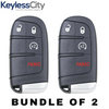 2 X 2015-2021 Jeep Renegade / 4-Button Smart Key / PN: 6BY88DX9AA / M3N-40821302 (AFTERMARKET) (BUNDLE OF 2)