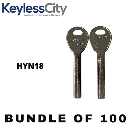100 X HYN18 LEFT - Hyundai Key Blank - Test Key Blade (AFTERMARKET) (BUNDLE OF 100)