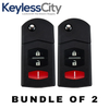 2 X 2006-2015 Mazda / 3-Button Flip Key / PN: CC43-67-5RYC / BGBX1T478SKE125-01 (AFTERMARKET) (BUNDLE OF 2)