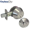 Kwikset Premium Round Single Cylinder Deadbolt Security Door Lock With Key Safe Lock - Satin Silver