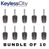 10 X 2017-2022 Honda CR-V / Civic / 4-Button Remote Head Key / PN: 35118-T2A-A60 / MLBHLIK6-1TA (G-Chip) (AFTERMARKET) (BUNDLE OF 10)