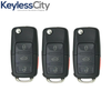 3 X 2006-2011 Volkswagen / 4-Button Flip Key SHELL For NBG92596263 (AFTERMARKET) (Bundle of 3)