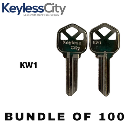 100 X KW1 BR - Kwikset Key Blank - Test Key Blade (AFTERMARKET) (BUNDLE OF 100)