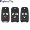 3 X 2007-2014 Acura / 4-Button Flip Key SHELL For MLBHLIK-1T And OUCG8D-439H-A (Bundle of 3)