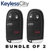2 X 2015-2023 Dodge Chrysler / 4-Button Smart Key / PN: 68394196AA / M3M-40821302 M3N-40821302 (AFTERMARKET) (BUNDLE OF 2)