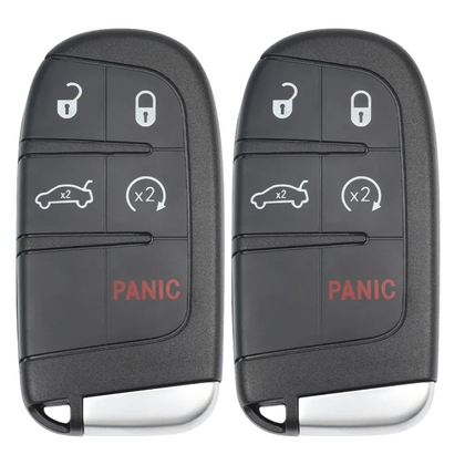 2 X 2015-2023 Dodge Chrysler Fiat / 5-Button Smart Key / PN: 68394195 AA / M3M-40821302 (AFTERMARKET) (BUNDLE OF 2)