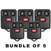 5 X 1998-2016 Ford / Lincoln / Mercury / Mazda / 3-Button Keyless Entry Remote / CWTWB1U331 / (AFTERMARKET) (BUNDLE OF 5)