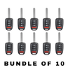 10 X 2016-2019 Honda Accord / 4-Button Remote Head Key / PN: 35118-T2A-A60 / MLBHLIK6-1TA (AFTERMARKET) (BUNDLE OF 10)